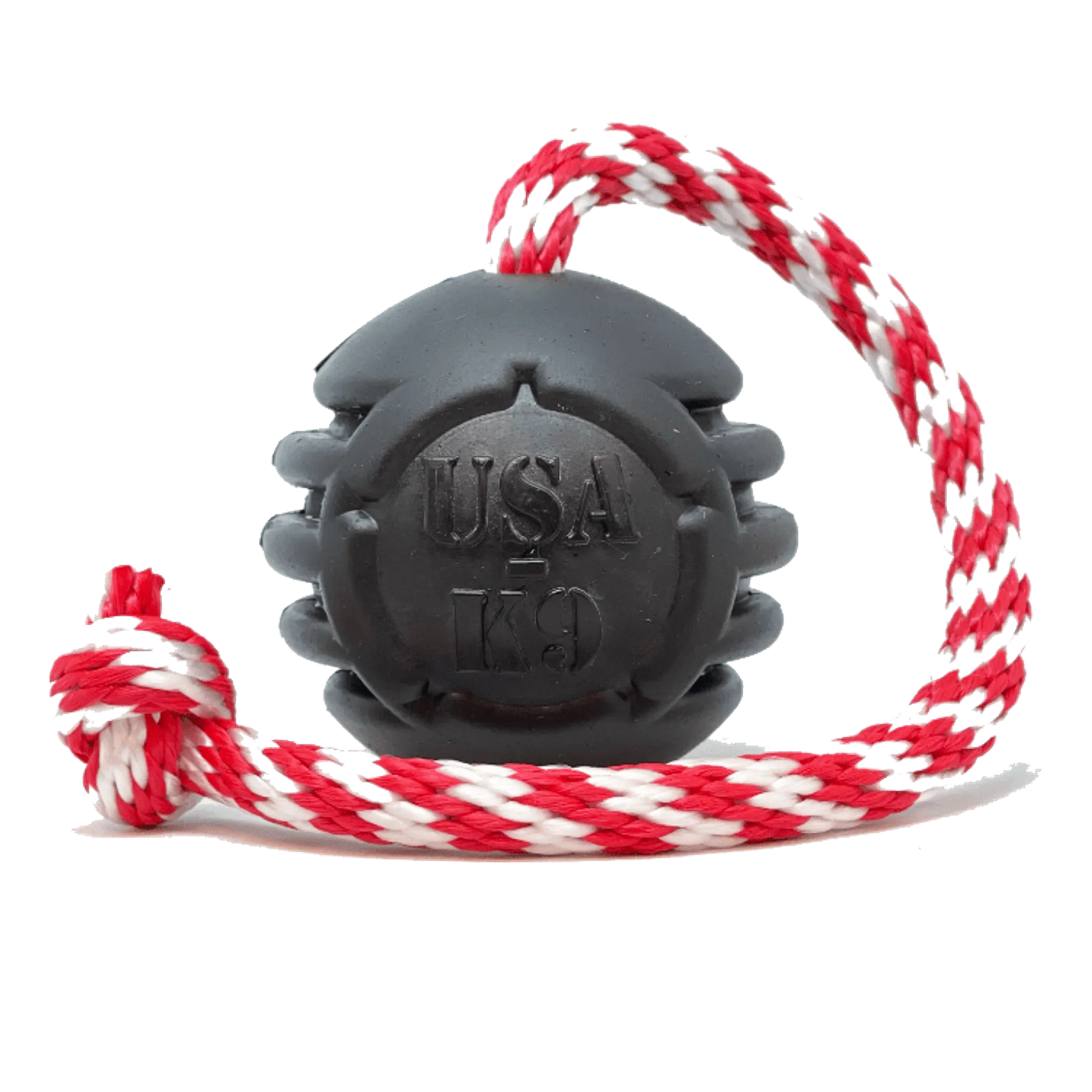 USA-K9 Magnum Black Stars and Stripes Ultra-Durable  Rubber Chew Toy, Reward Toy, Tug Toy, and Retrieving Toy - Your Pet Connection