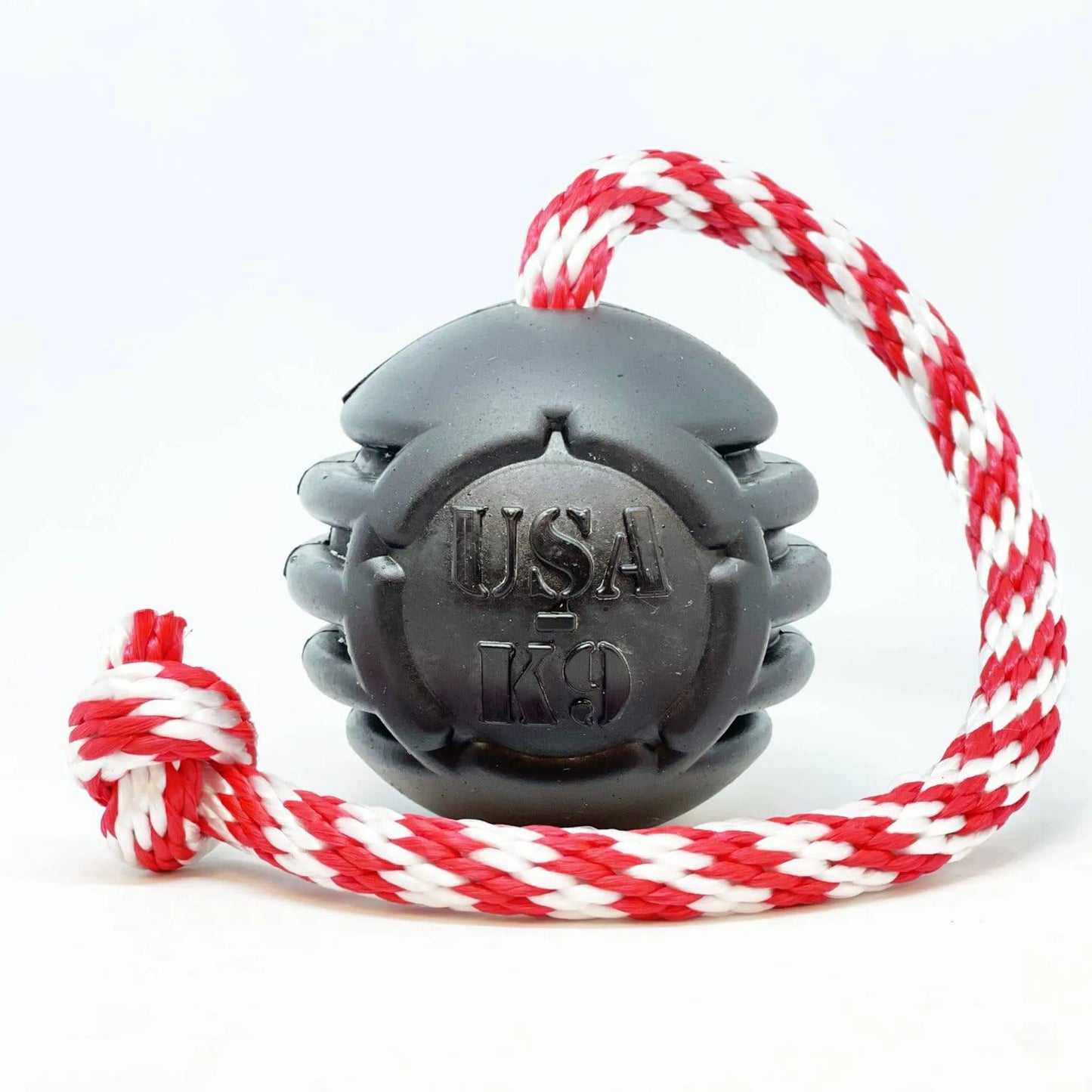 USA-K9 Magnum Black Stars and Stripes Ultra-Durable  Rubber Chew Toy, Reward Toy, Tug Toy, and Retrieving Toy - Your Pet Connection