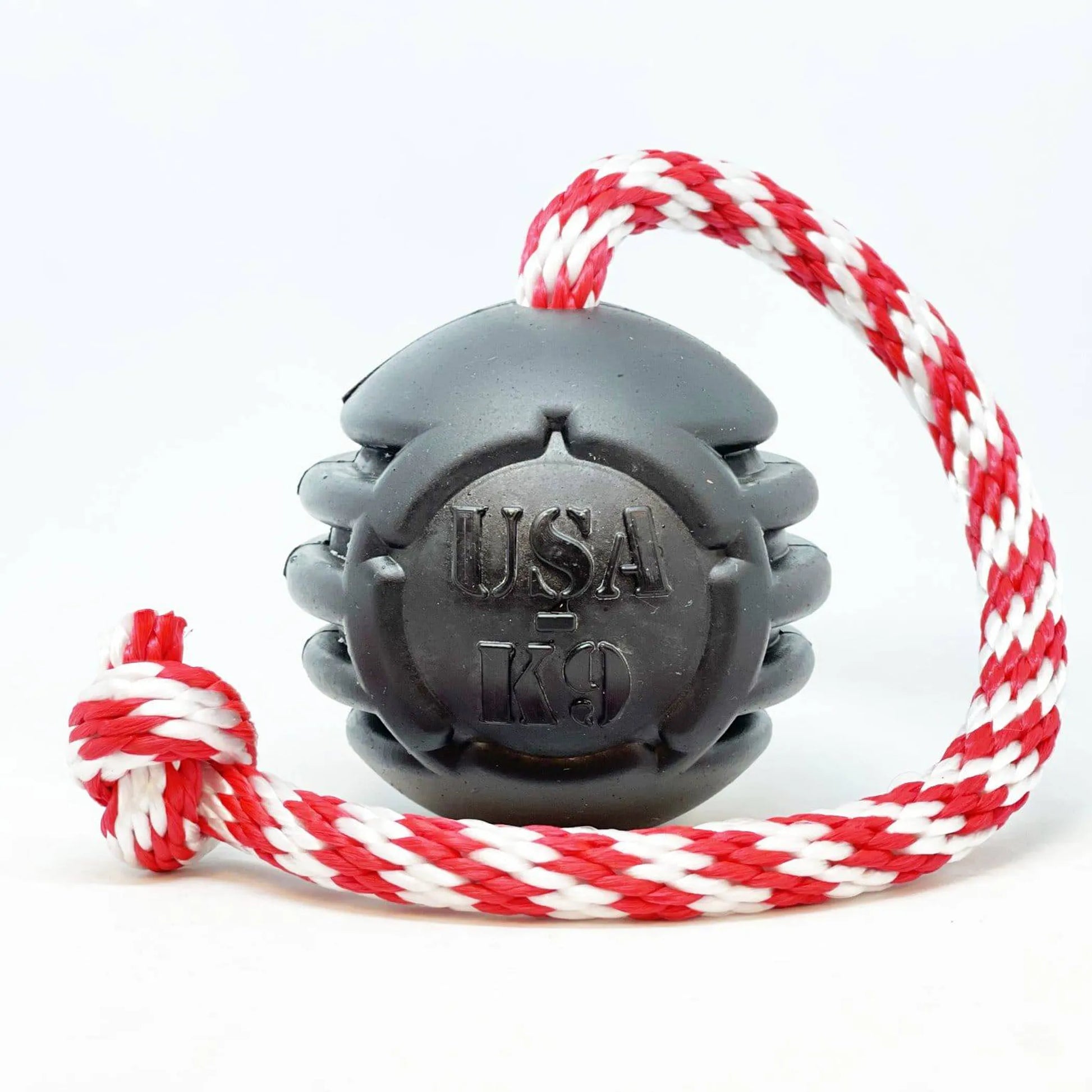 USA-K9 Magnum Black Stars and Stripes Ultra-Durable  Rubber Chew Toy, Reward Toy, Tug Toy, and Retrieving Toy - Your Pet Connection