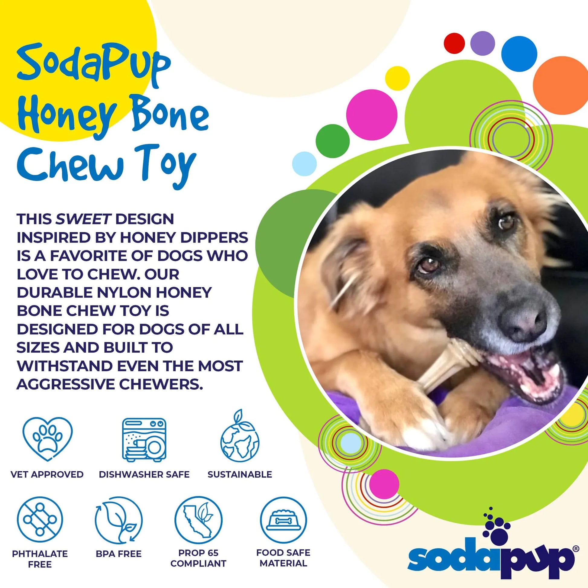 SP Honey Bone Ultra Durable Nylon Dog Chew Toy for Aggressive Chewers - Your Pet Connection