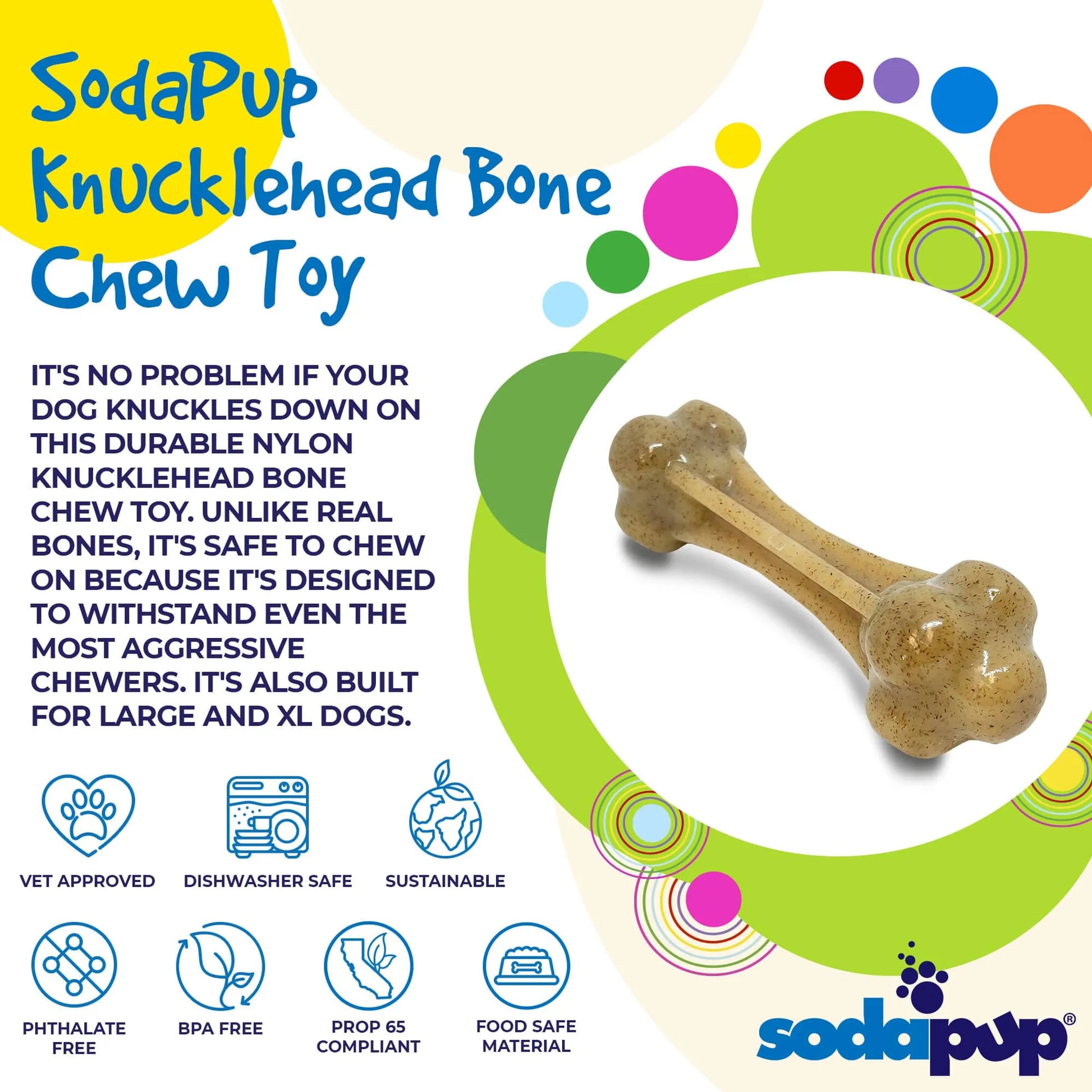 Knuckle Bone Ultra Durable Nylon Dog Chew Toy for Aggressive Chewers - Your Pet Connection