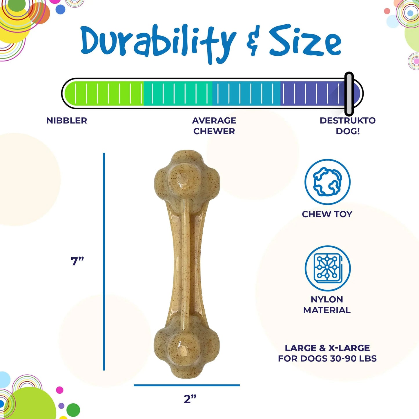 Knuckle Bone Ultra Durable Nylon Dog Chew Toy for Aggressive Chewers - Your Pet Connection
