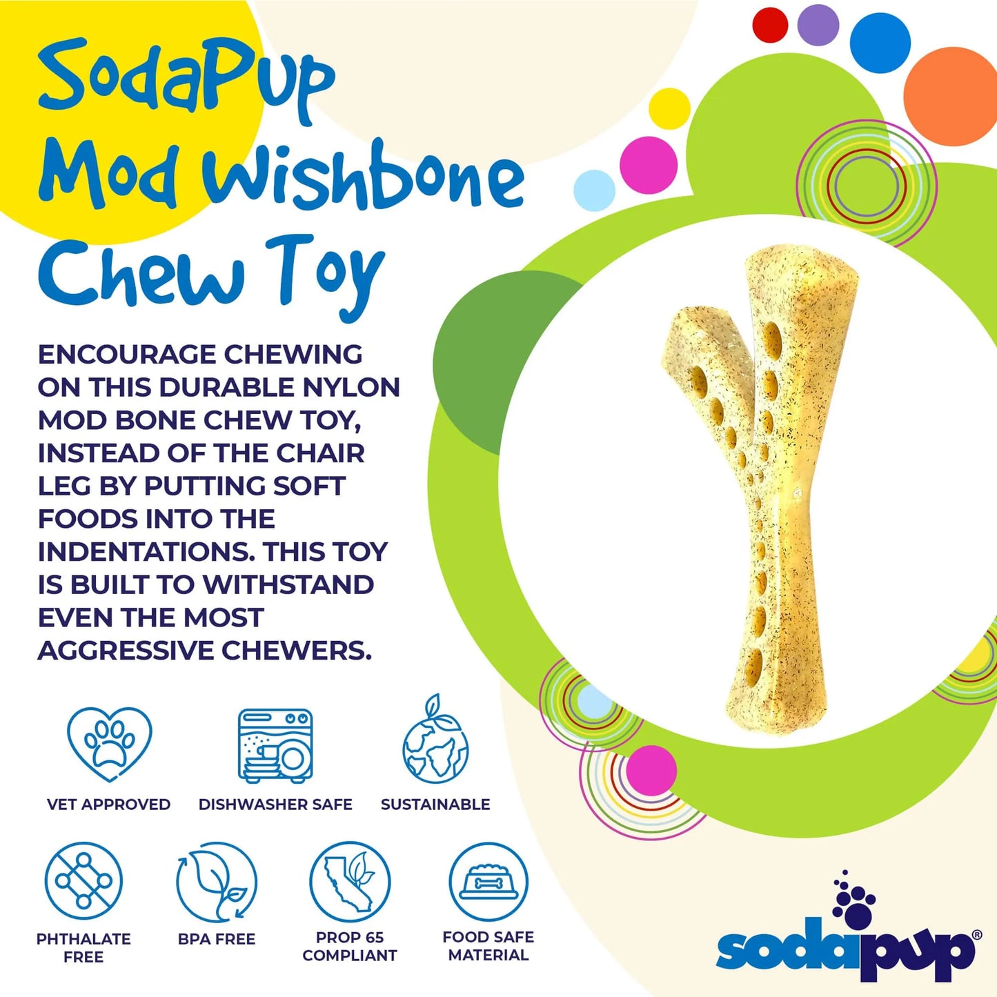 SodaPup Mod Wishbone Chew Toy - 6 Inch