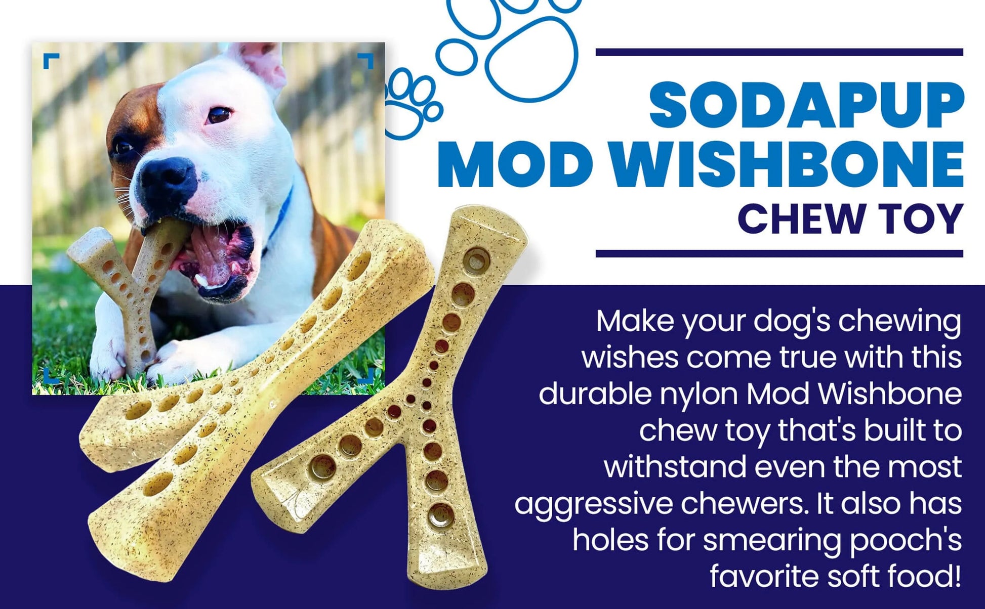 SP MOD Wishbone Ultra Durable Nylon Dog Chew Toy for Aggressive Chewers - Your Pet Connection