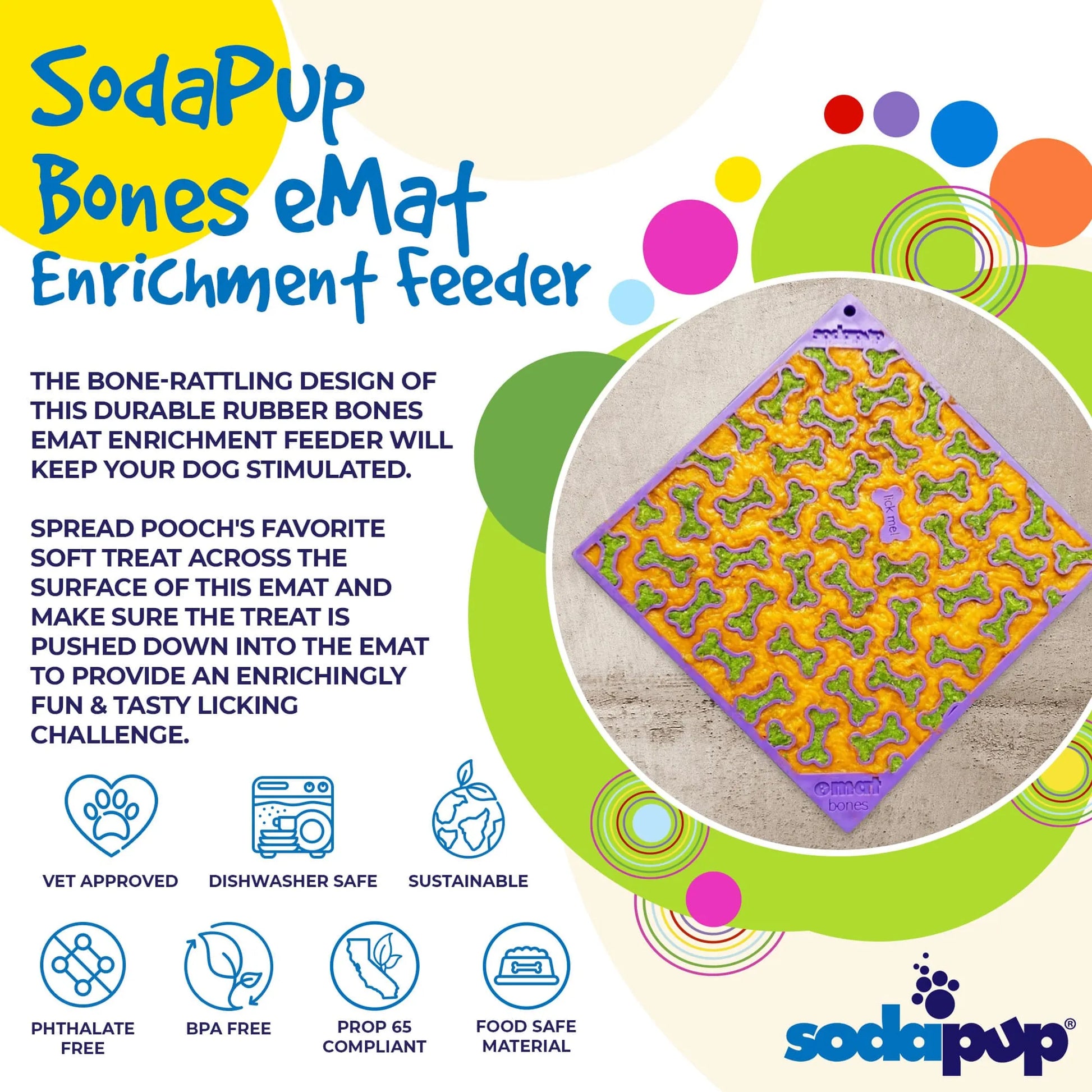 Bones Design eMat Enrichment Lick Mat - Your Pet Connection