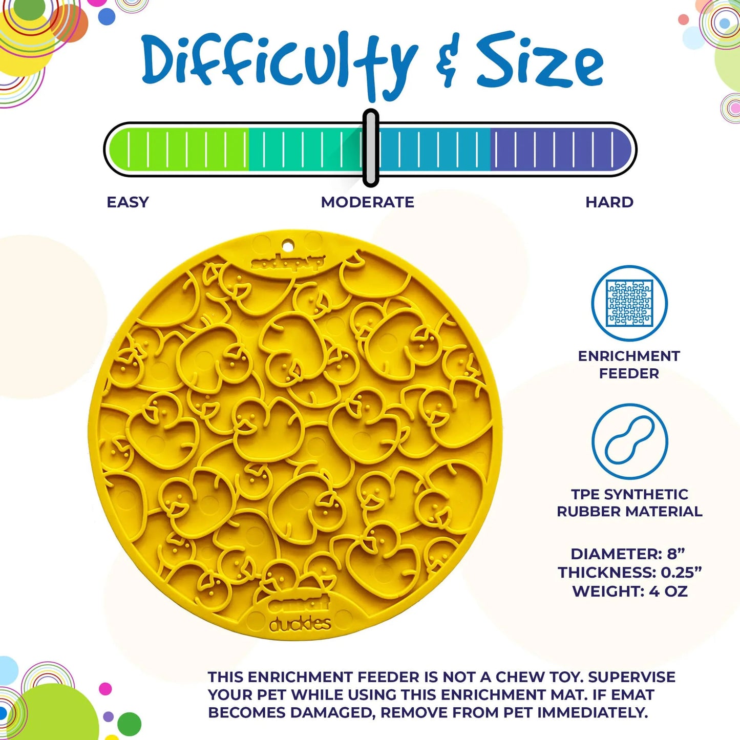 Duckies Design eMat Enrichment Lick Mat With Suction Cups - Your Pet Connection