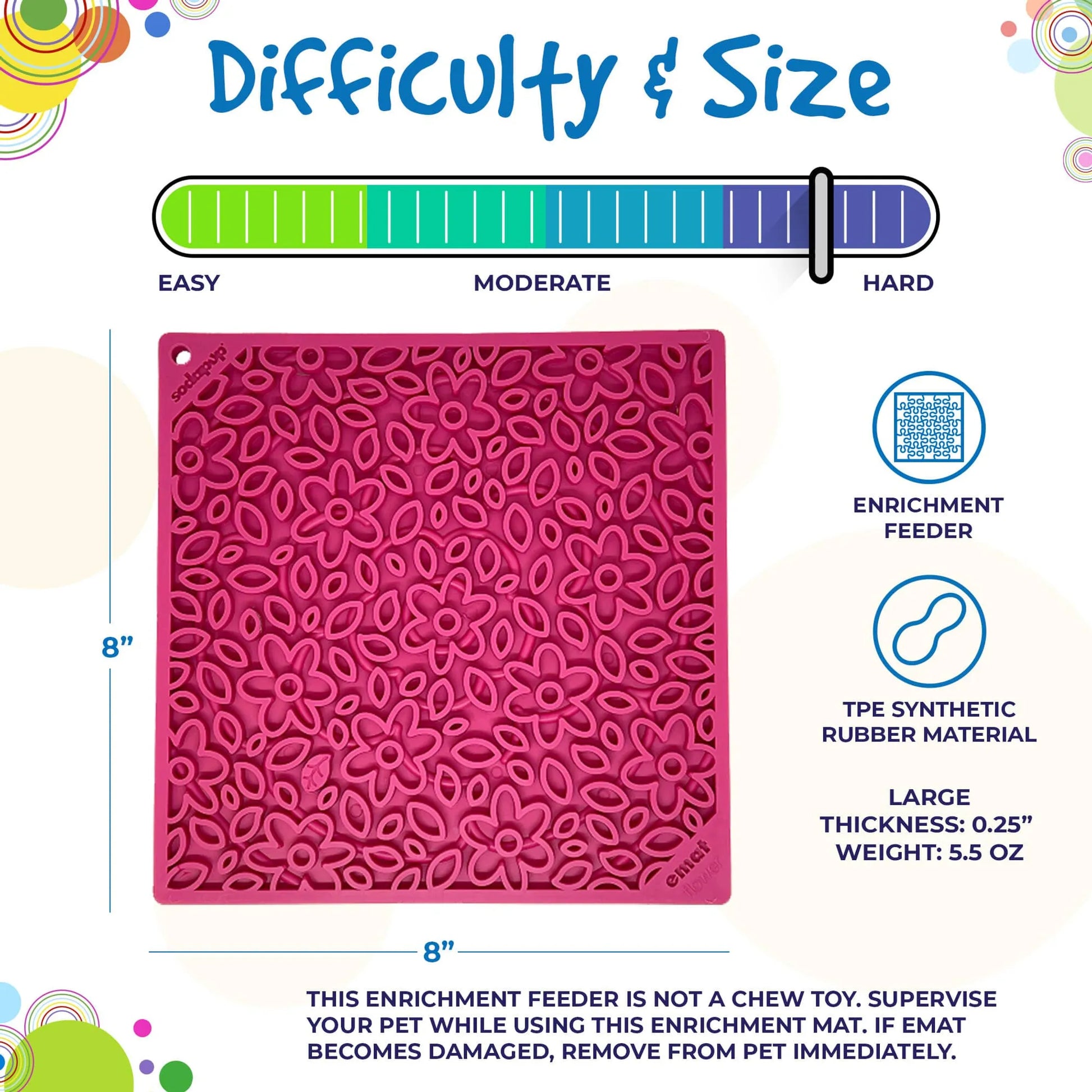 Flower Power Design eMat Enrichment Lick Mat - Your Pet Connection
