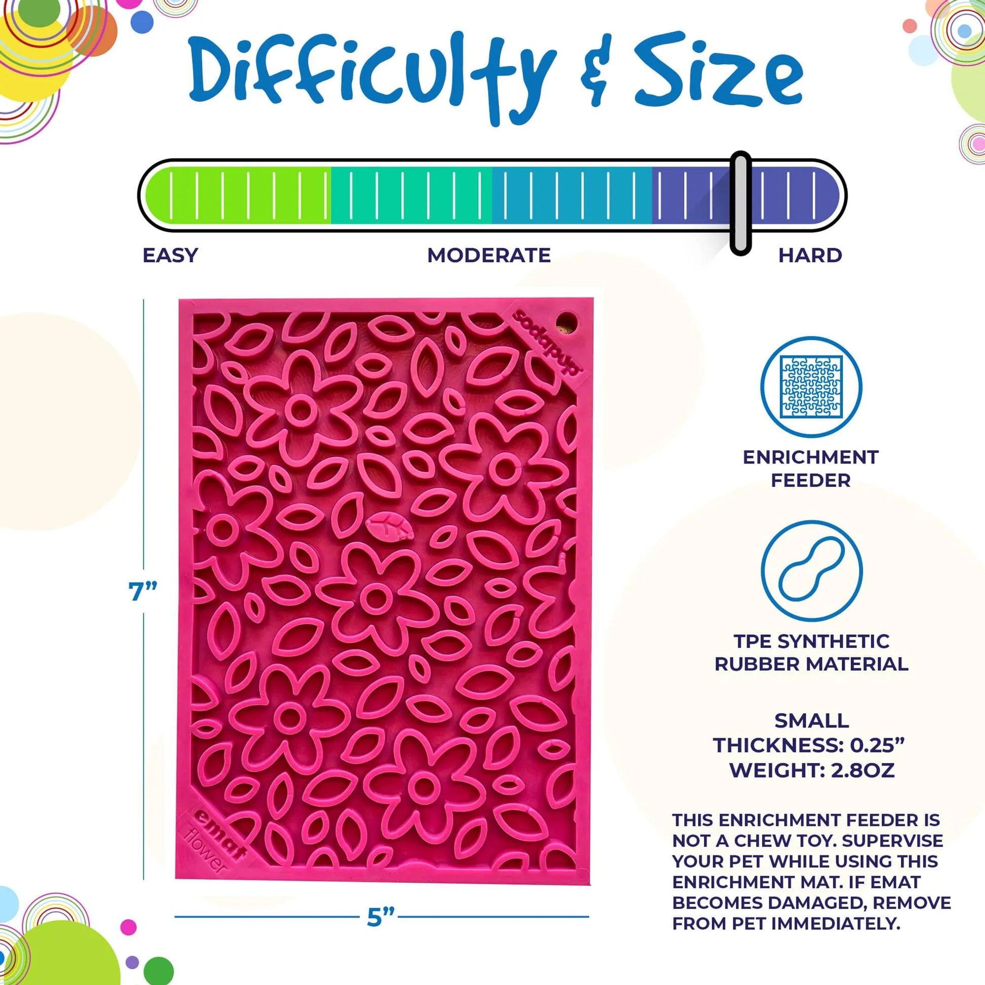 Flower Power Design eMat Enrichment Lick Mat - Your Pet Connection