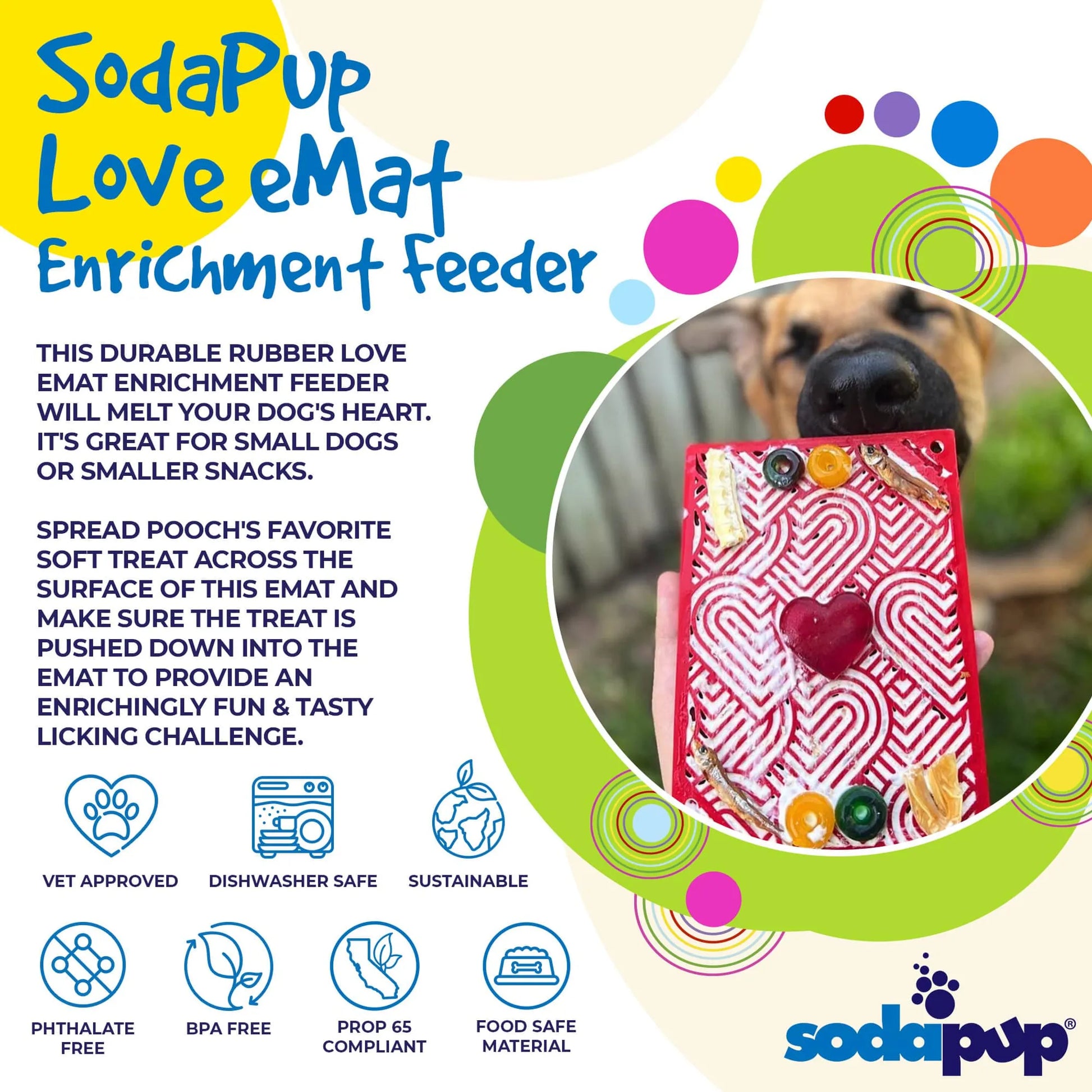 Heart Design "Love" eMat Enrichment Lick Mat - Your Pet Connection