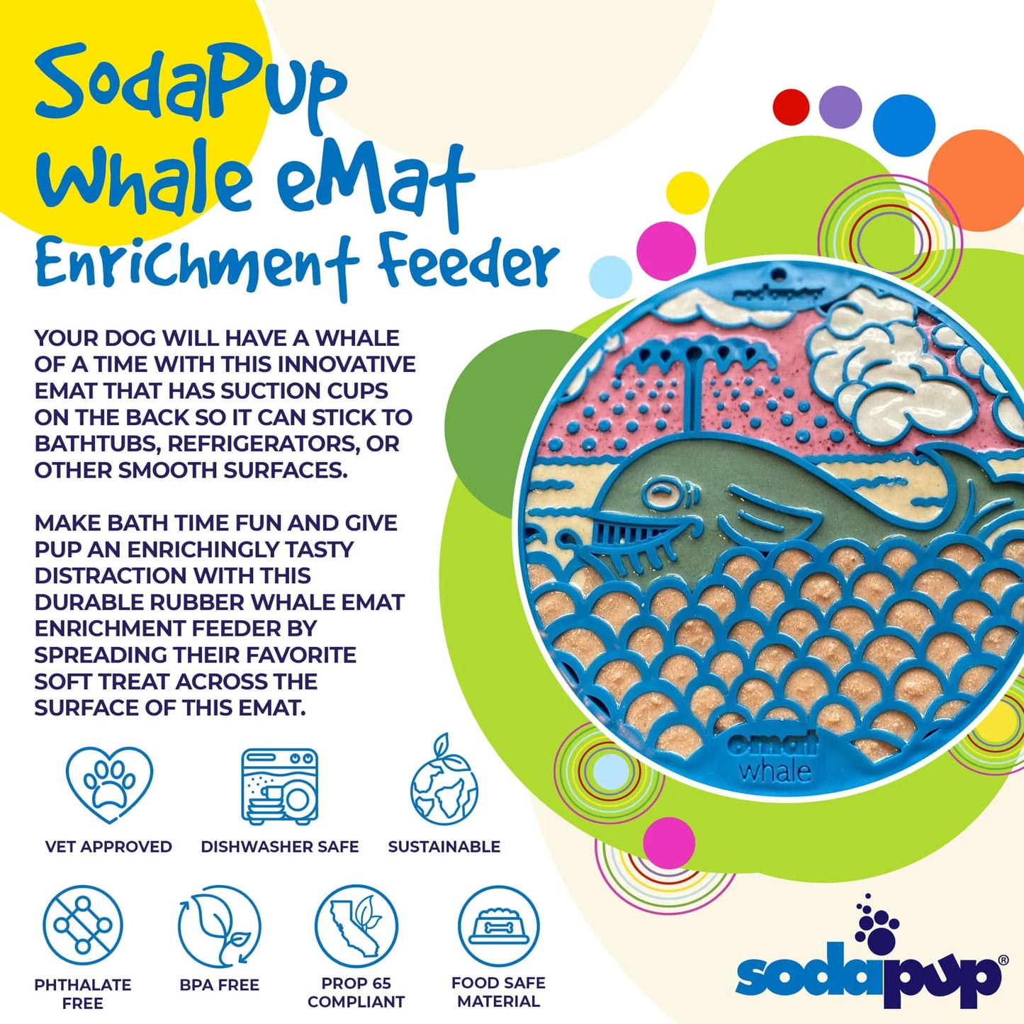 SodaPup Whale Emat Lick Mat 8 Inches