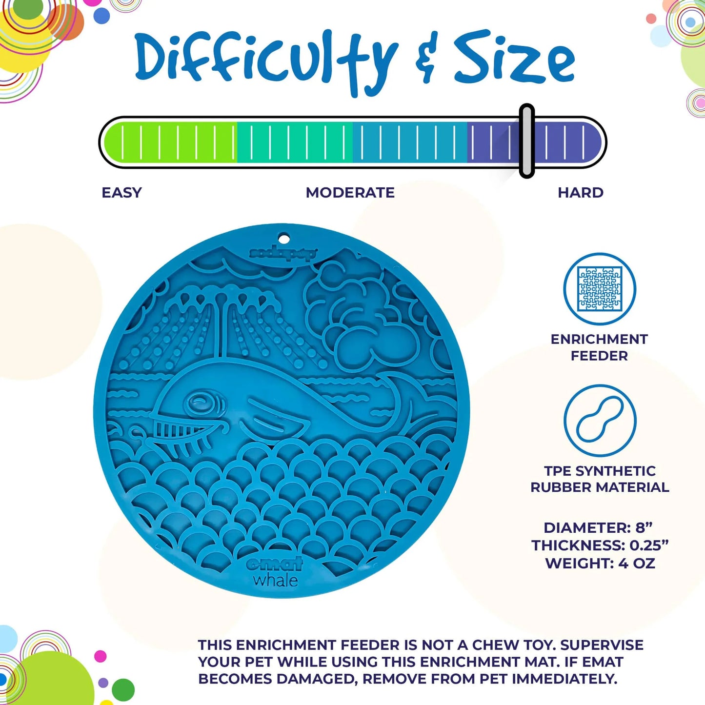 Whale Design eMat Enrichment Lick Mat With Suction Cups - Your Pet Connection