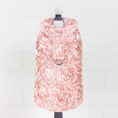 Hello Doggie Victorian Rose Faux Fur Coat Small