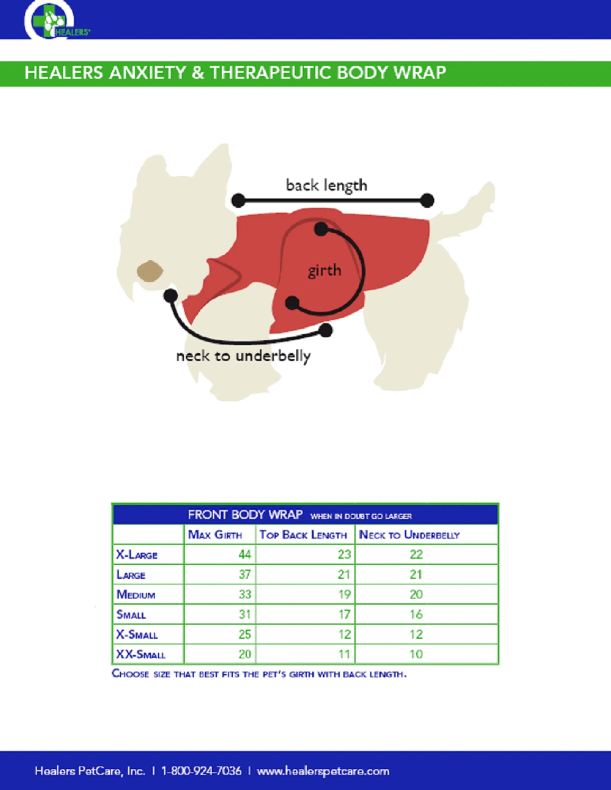 Healers Therapeutic & Anxiety Front Body Wrap - Your Pet Connection