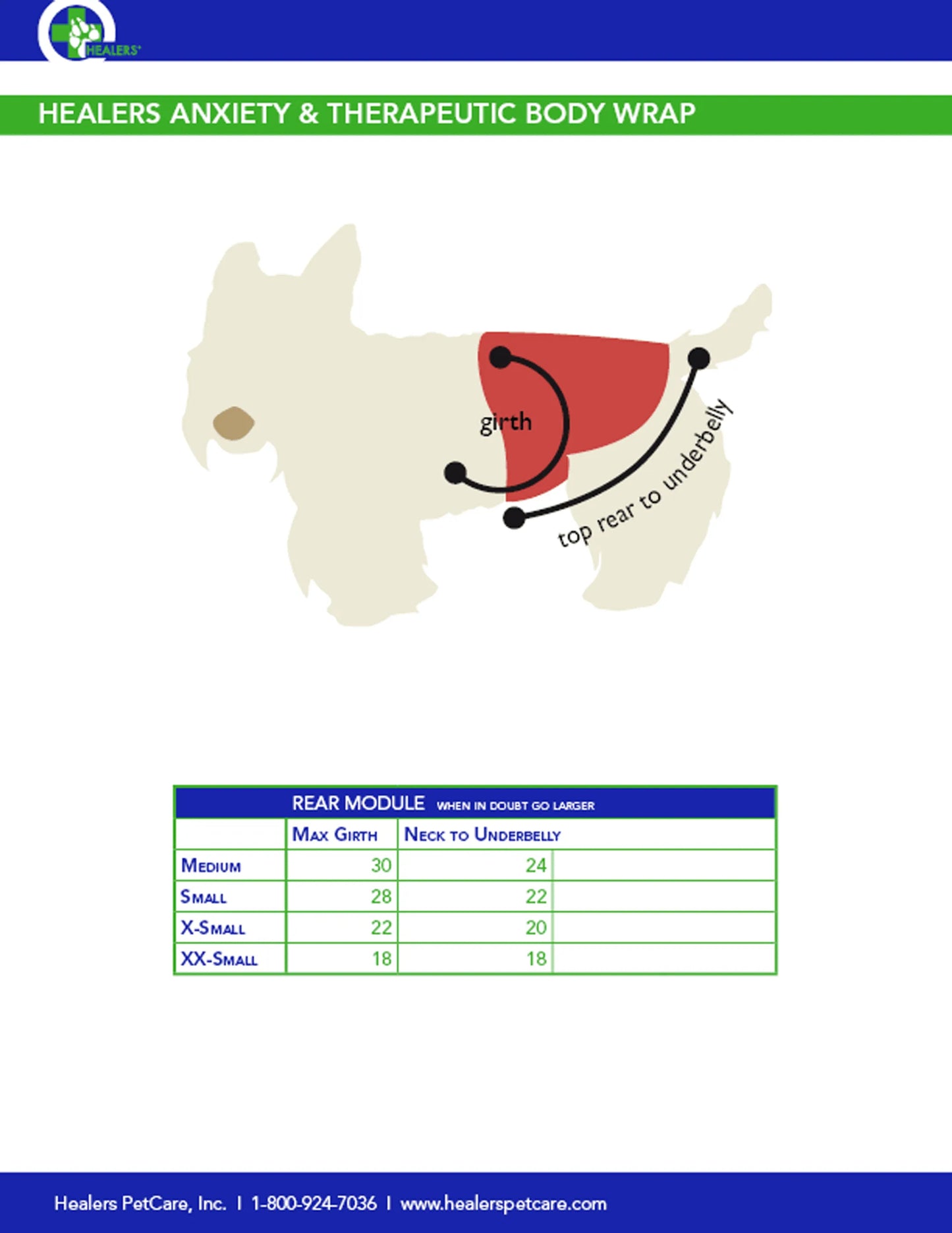 Healers Therapeutic & Anxiety Rear Wrap - Your Pet Connection