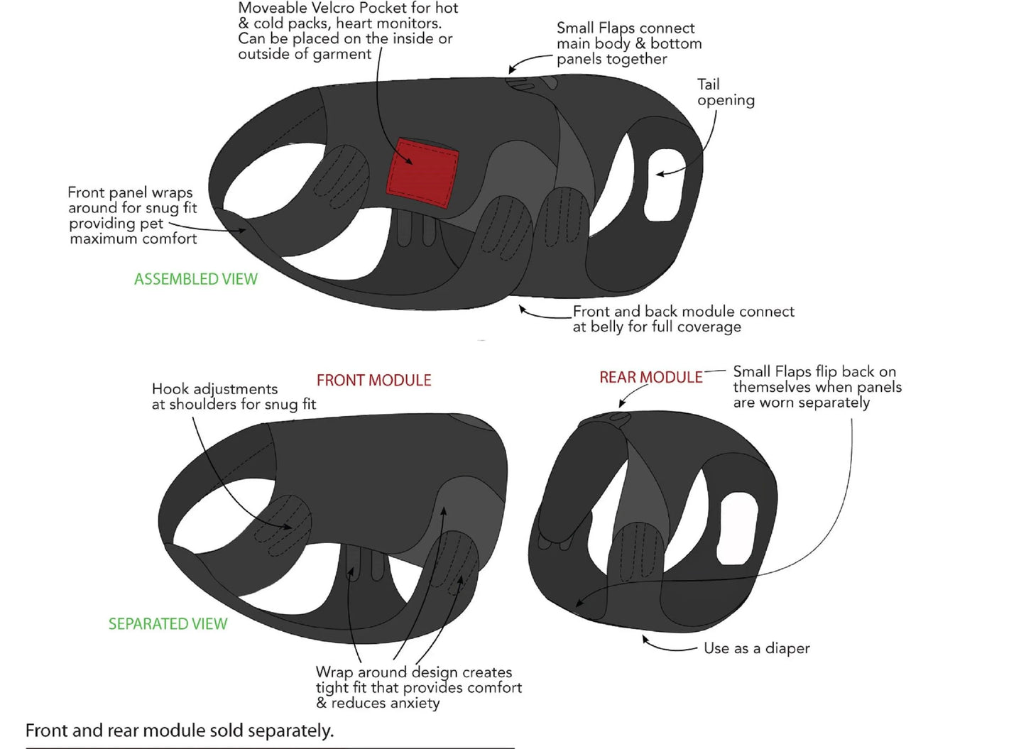 Healers Therapeutic & Anxiety Rear Wrap - Your Pet Connection