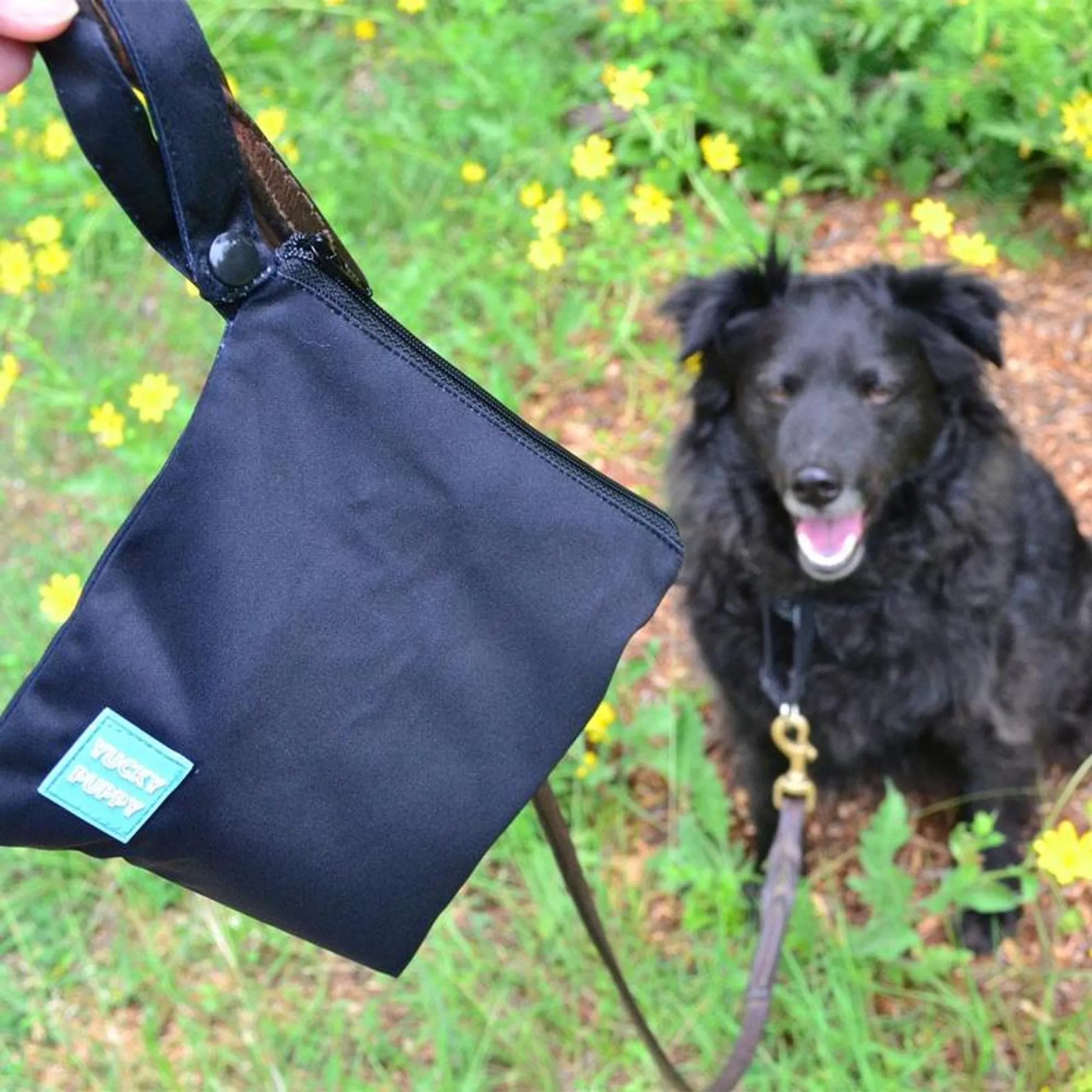 Black Yucky Puppy Dog Poop Bag Holders- Extra Large Size - Your Pet Connection