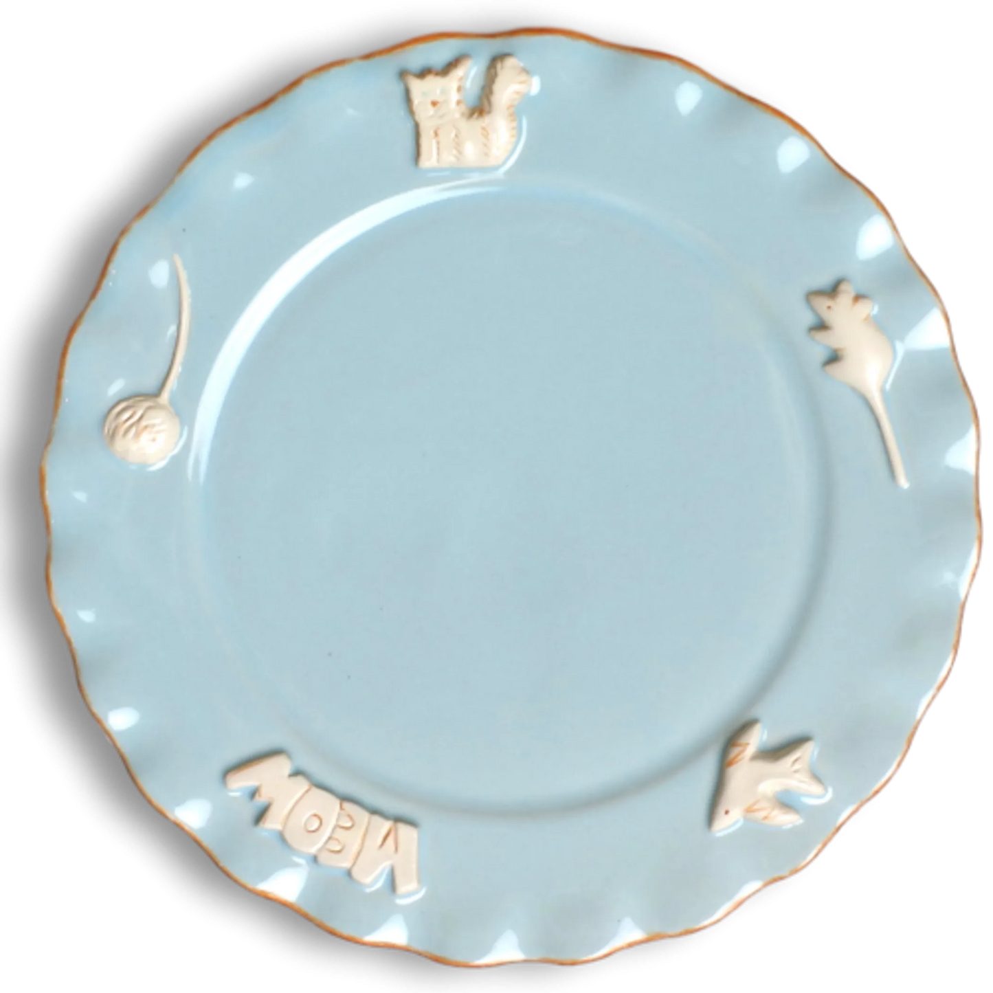 Carmel Ceramica Whisker-Friendly Cat Plate 8.5 Inch