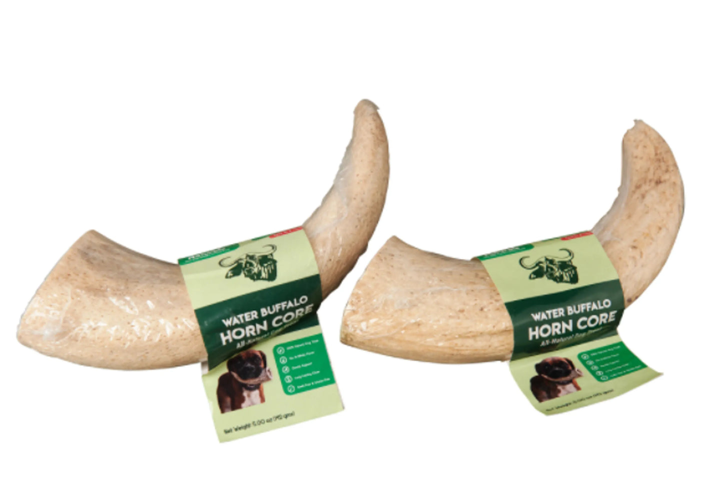 WATER BUFFALO HORN CORE-Horn Inner Part-100% Natural, High Protein, Long-Lasting, Grain-Free, Gluten-Free, Low-Fat, Dog Dental Treats & Chews-2 COUNT-10 oz - Your Pet Connection