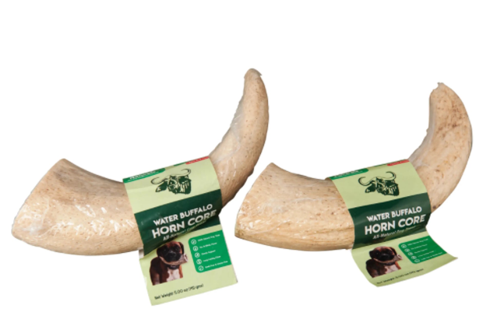 WATER BUFFALO HORN CORE-Horn Inner Part-100% Natural, High Protein, Long-Lasting, Grain-Free, Gluten-Free, Low-Fat, Dog Dental Treats & Chews-2 COUNT-10 oz - Your Pet Connection