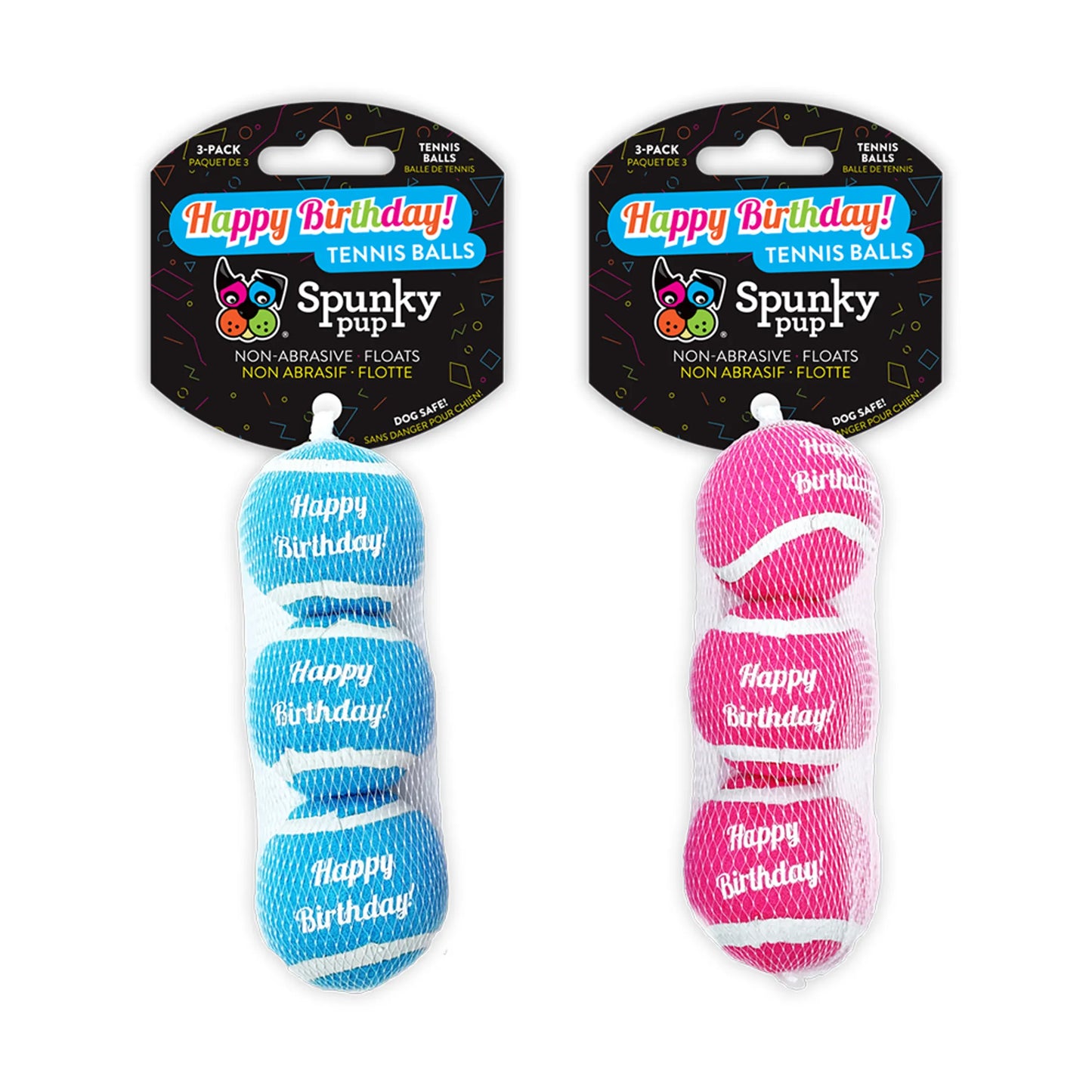Spunky Pup Birthday Tennis Balls 3-Pack