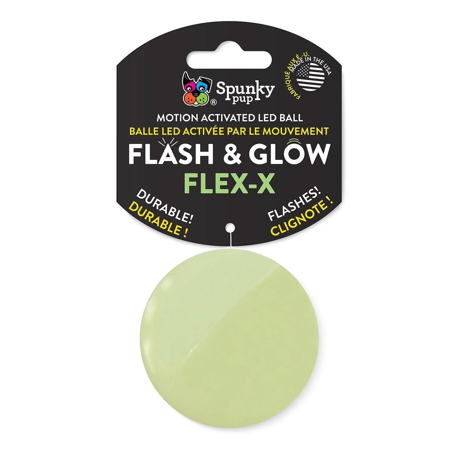 Spunky Pup Flash & Glow Flex-X Dog Toy 65mm