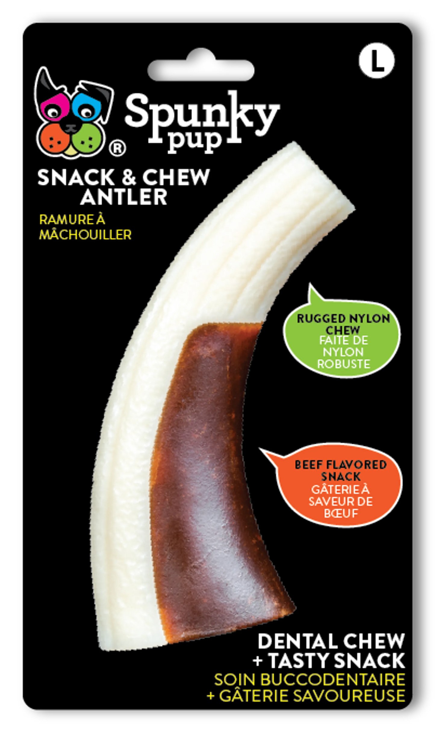 Spunky Pup Snack & Chew Antler Medium