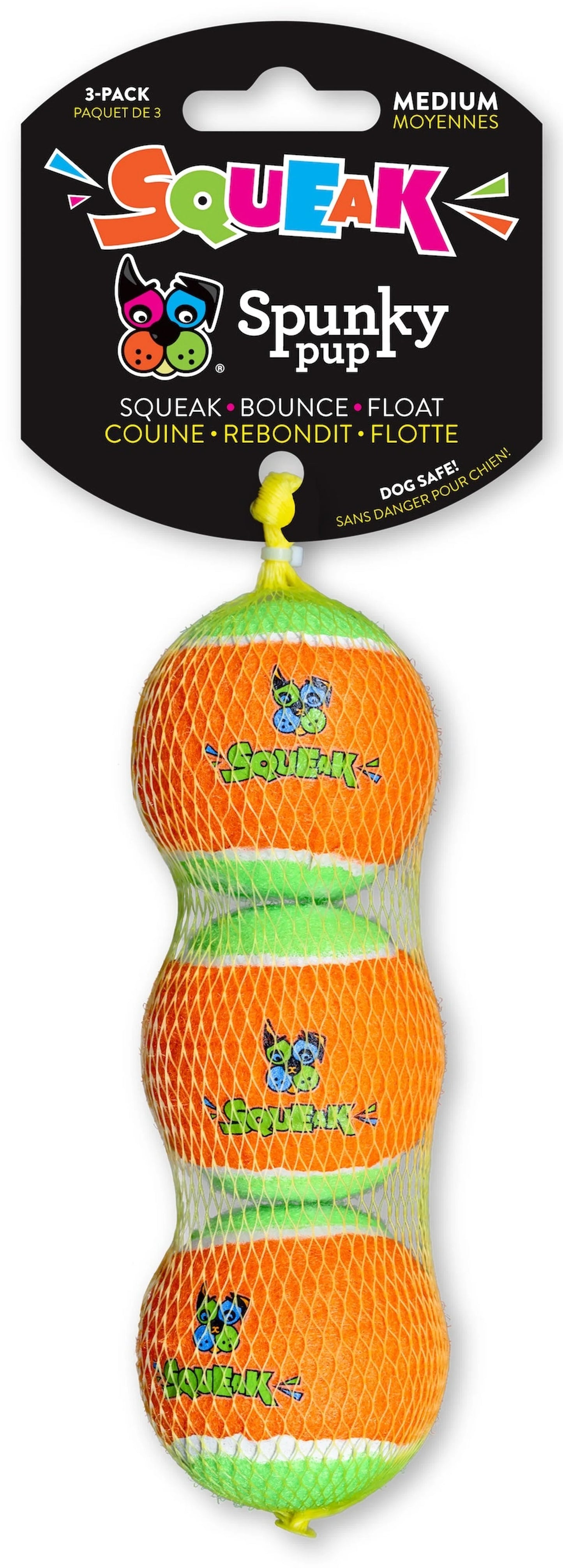 Spunky Pup Squeaky Tennis Balls Large