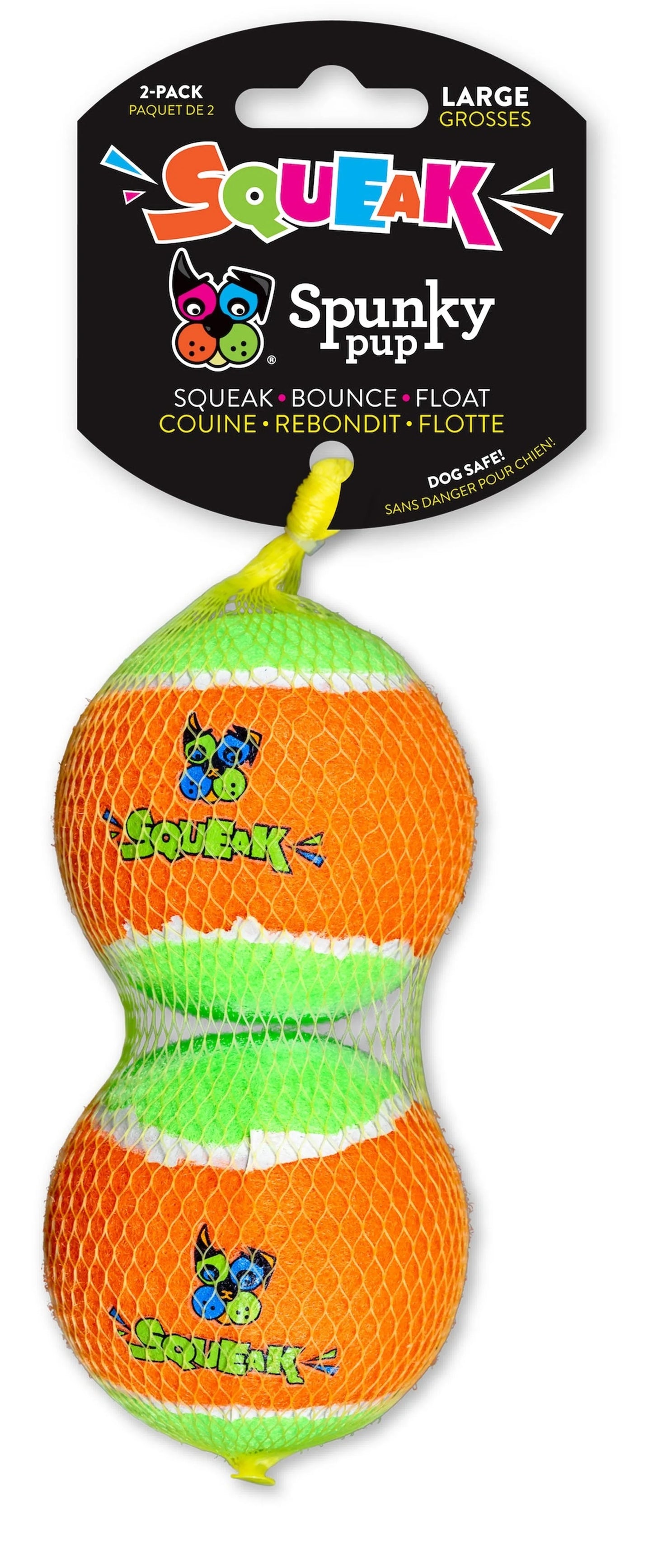 Spunky Pup Squeaky Tennis Balls Large
