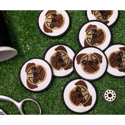 Pug Face Circle Patch - Your Pet Connection