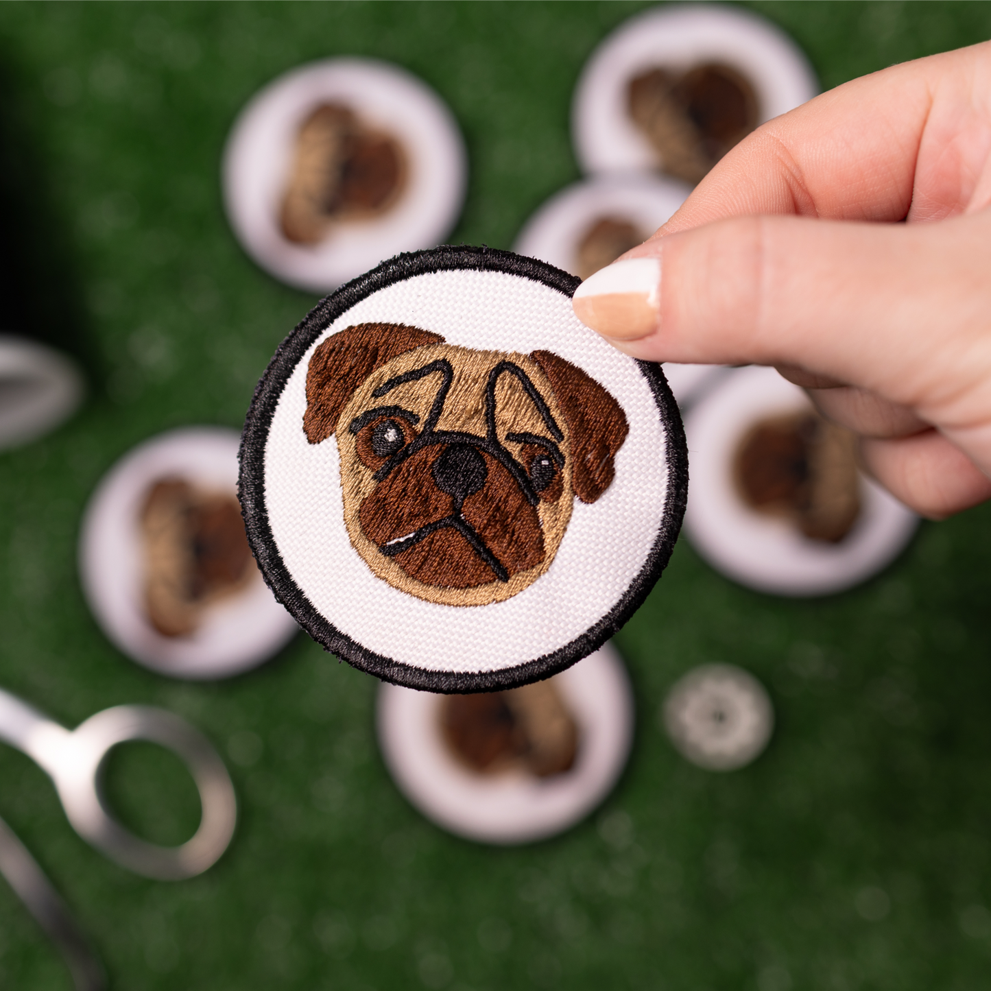 Pug Face Circle Patch - Your Pet Connection