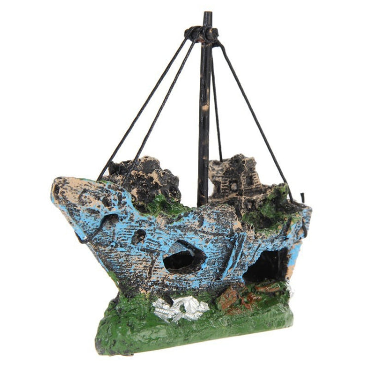 Pirate Ship Rotten Boat Small Net Boat Aquarium Landscaping Fish Tank Glass Cylinder Scene - Your Pet Connection