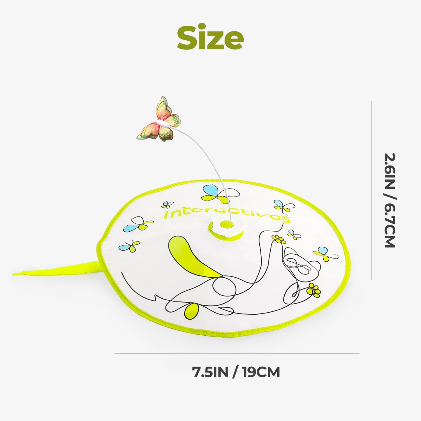 Interactive Flutter Bug Cat Toy with Motion-activated Hide-N-Seek