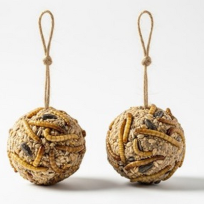 Quail & Gamebird Knödel — Enrichment Feed Ball with Mealworms 2 pack - Your Pet Connection