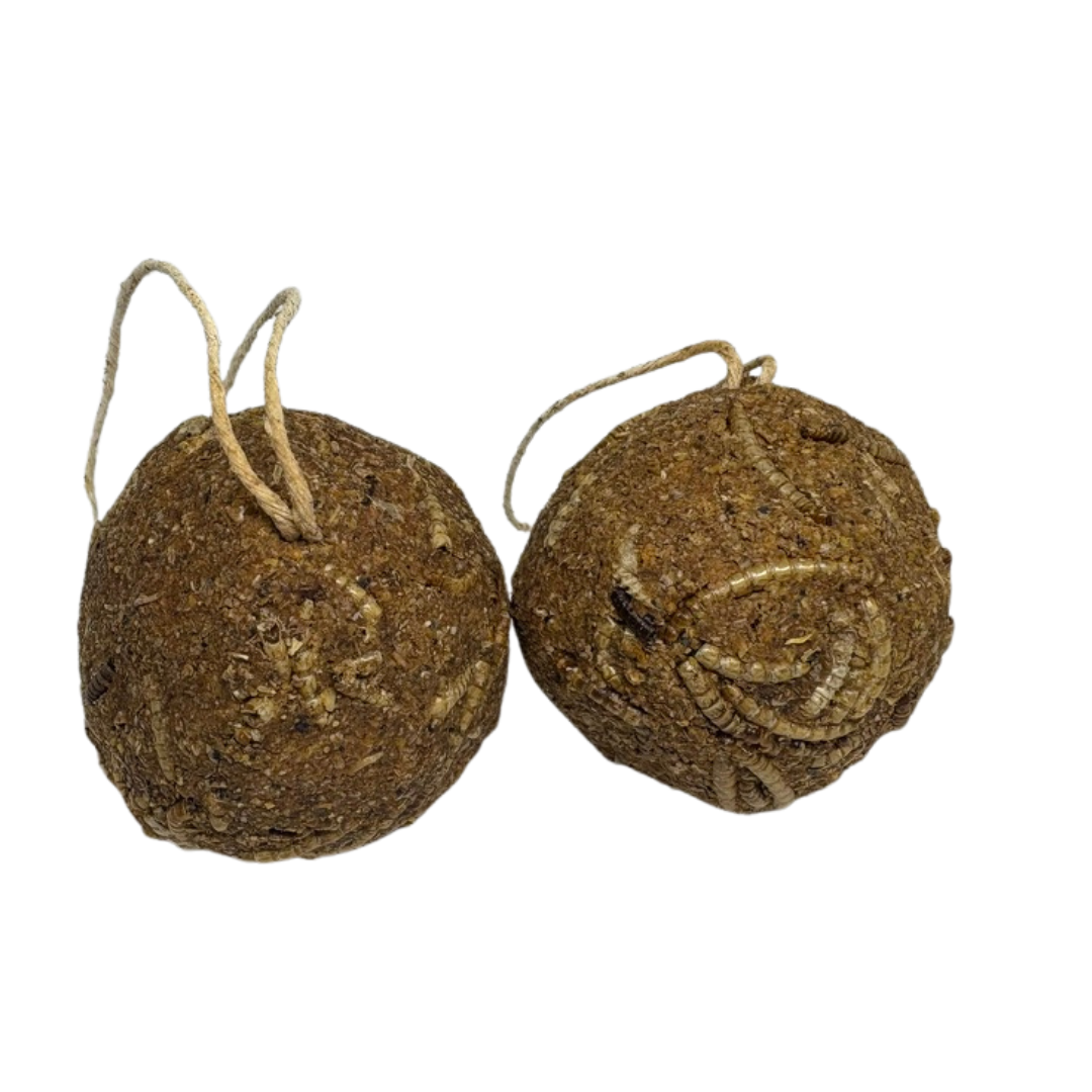 Quail & Gamebird Knödel — Enrichment Feed Ball with Mealworms 2 pack - Your Pet Connection