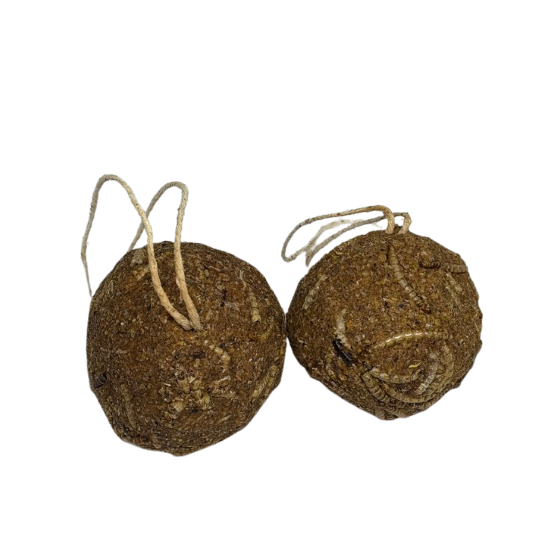 Quail & Gamebird Knödel — Enrichment Feed Ball with Mealworms 2 pack - Your Pet Connection