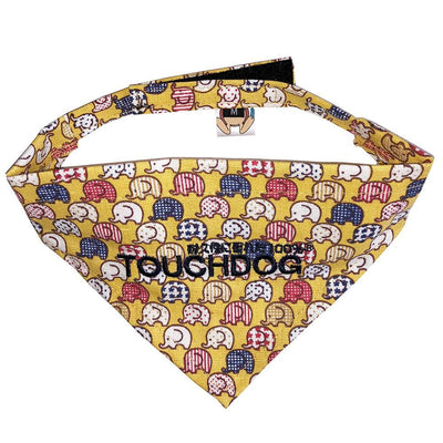 Touchdog Designer Hook-and-Loop Pet Bandana - Yellow