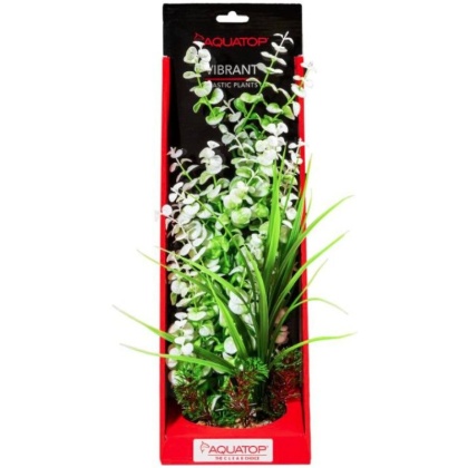 Aquatop Vibrant Wild Aquarium Plant White - 16" tall