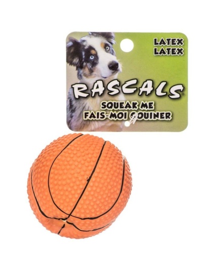 Rascals Latex Basketball Dog Toy - 2.5" Diameter