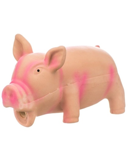 Rascals Latex Grunting Pig Dog Toy - Pink - 6.25" Long