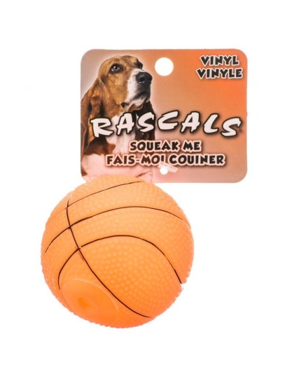 Rascals Vinyl Basketball for Dogs - 2.5" Diameter