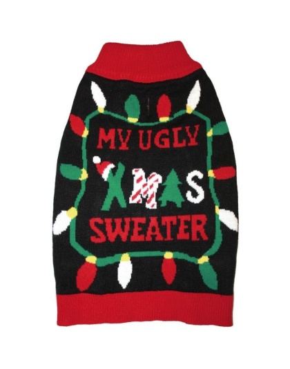 Fashion Pet Black Ugly XMAS Dog Sweater - Medium