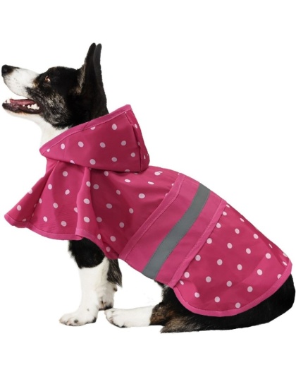 Fashion Pet Polka Dot Dog Raincoat Pink - X-Large