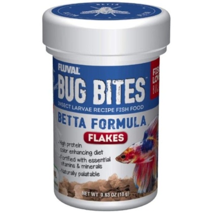 Fluval Bug Bites Betta Formula Flakes - 0.63 oz