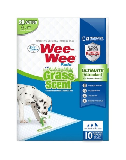 Four Paws Wee Wee Grass Scented Puppy Pads - 10 count