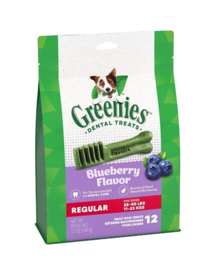 Greenies Regular Dental Dog Treats Blueberry - 12 count