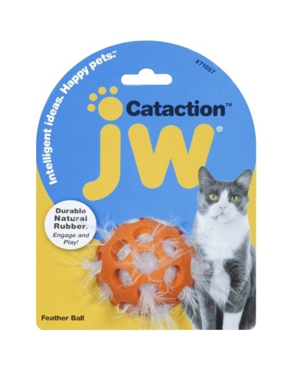 JW Pet Cataction Feather Ball Interactive Cat Toy  - 1 count