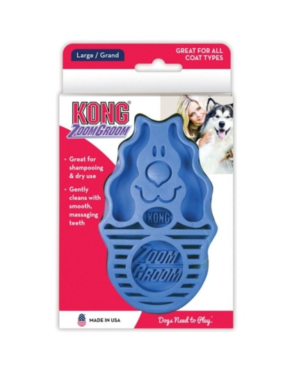 KONG ZoomGroom Dog Brush - Boysenberry - Large