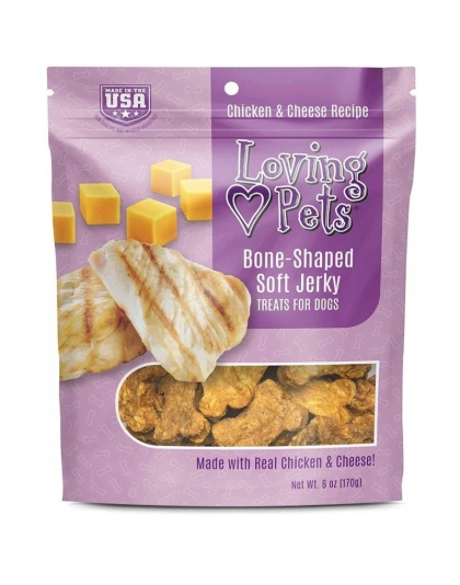 Loving Pets Bone-Shaped Soft Jerky Treats Cheese - 6 oz