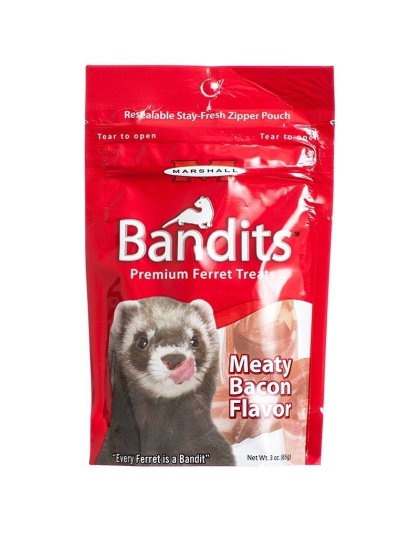 Marshall Bandits Premium Ferret Treats - Bacon Flavor - 3 oz