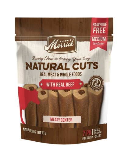 Merrick Natural Cut Beef Chew Treats Small - 7 count